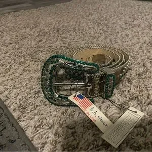 B.B. Simon | Accessories | Bb Simon Green Distressed Belt 